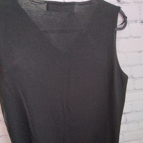 Zara Knit Faux Leather Top - Picture 2 of 3